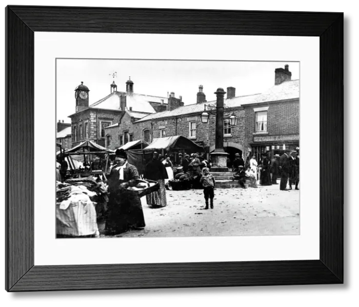 Framed Print : Garstang Market Day early 1900s Framed Print : Garstang Market Day early 1900s
