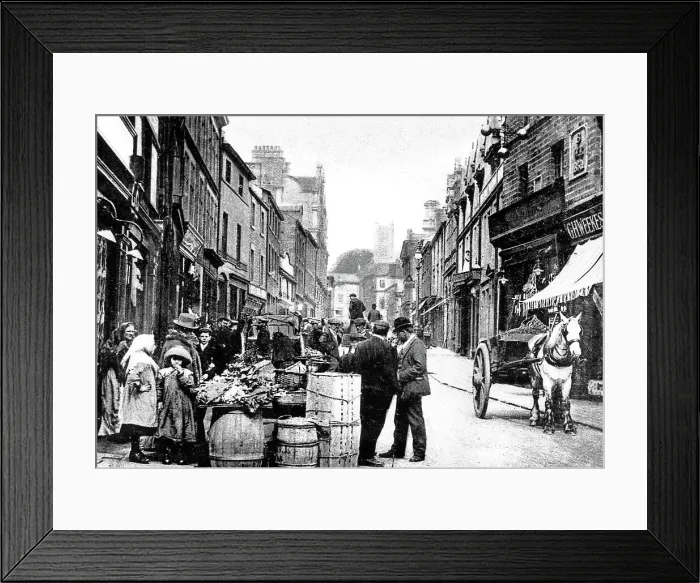 Framed Print : Lancaster Market Day early 1900s Framed Print : Lancaster Market Day early 1900s