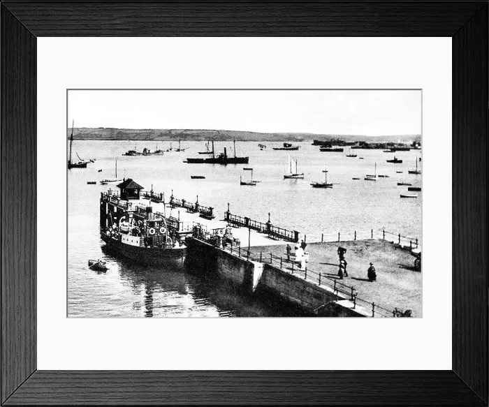 Framed Print : Falmouth Pier and Harbour early 1900s Framed Print : Falmouth Pier and Harbour early 1900s