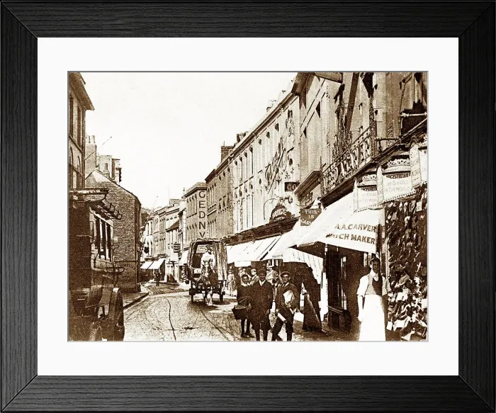 Framed Print : Falmouth Market Street, early 1900s Framed Print : Falmouth Market Street, early 1900s