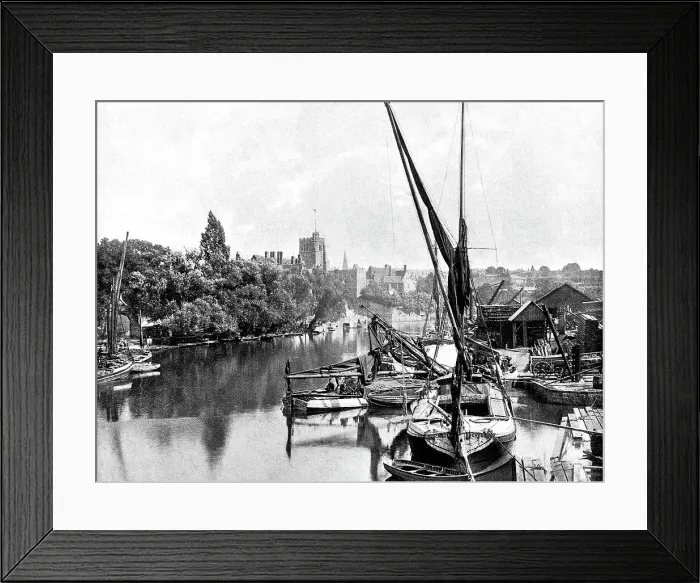 Framed Print : Maidstone River Medway early 1900s Framed Print : Maidstone River Medway early 1900s