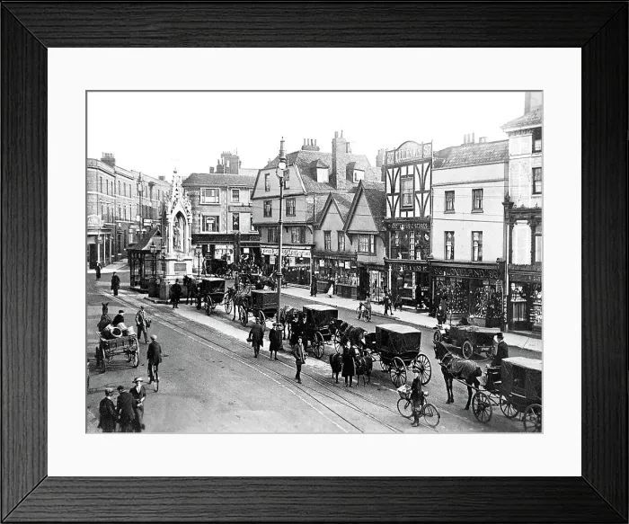 Framed Print : Maidstone High Street early 1900s Framed Print : Maidstone High Street early 1900s