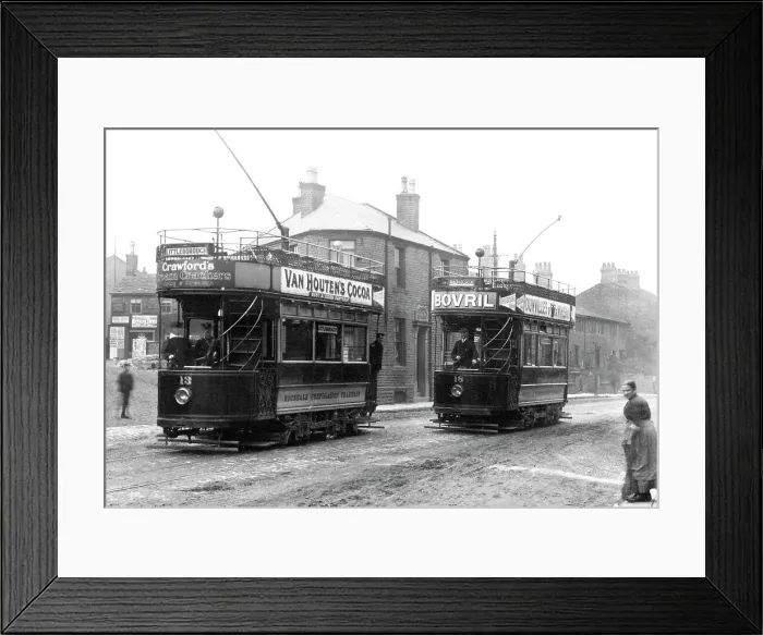 Framed Print : Featherstall Trams early 1900s Framed Print : Featherstall Trams early 1900s