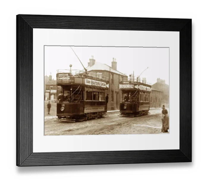 Framed Print : Featherstall trams, early 1900s Framed Print : Featherstall trams, early 1900s