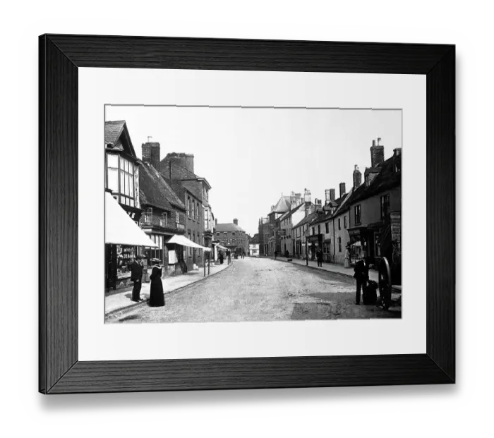 Framed Print : Oakham High Street early 1900s Framed Print : Oakham High Street early 1900s