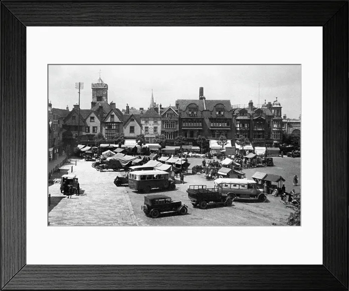 Framed Print : Salisbury Market Square, early 1900s Framed Print : Salisbury Market Square, early 1900s