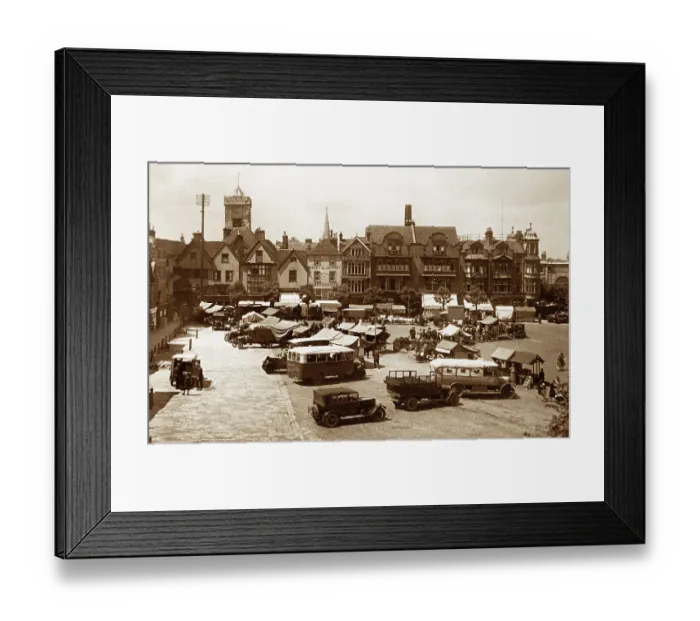 Framed Print : Salisbury Market Square, early 1900s Framed Print : Salisbury Market Square, early 1900s