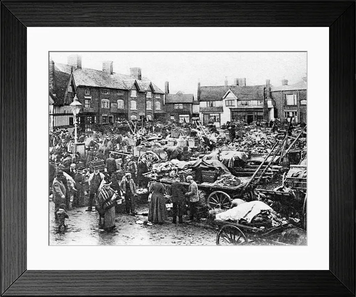 Framed Print : Sandbach Market Place, early 1900s Framed Print : Sandbach Market Place, early 1900s
