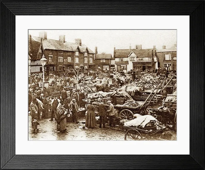 Framed Print : Sandbach Market Place, early 1900s Framed Print : Sandbach Market Place, early 1900s