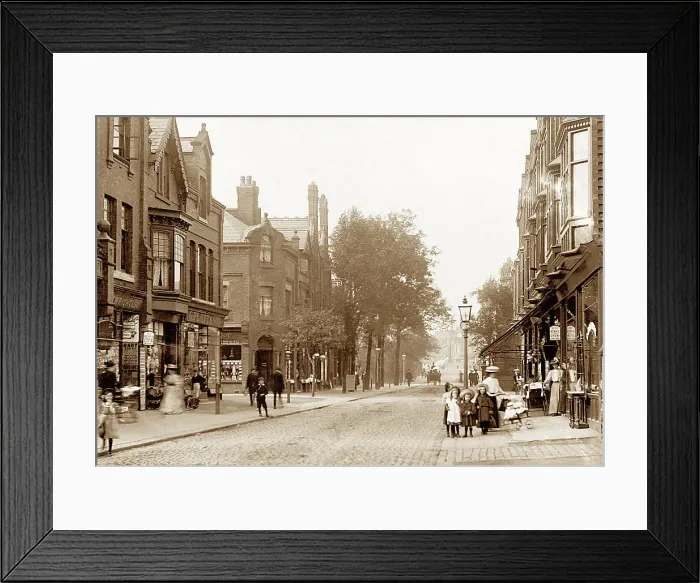 Framed Print : Station Road, Urmston, early 1900s Framed Print : Station Road, Urmston, early 1900s