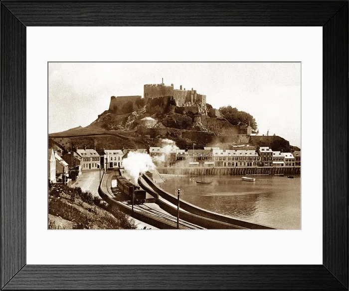 Framed Print : Steam railway, Mount Orgueil Castle, Jersey, Channel Islands Framed Print : Steam railway, Mount Orgueil Castle, Jersey, Channel Islands