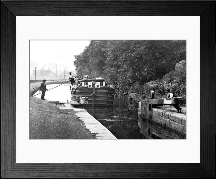 Framed Print : Brighouse Canal Lock early 1900s Framed Print : Brighouse Canal Lock early 1900s