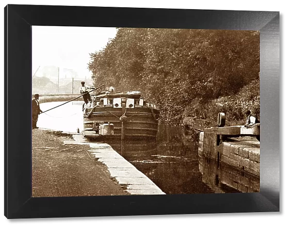 A canal lock, Brighouse, early 1900s