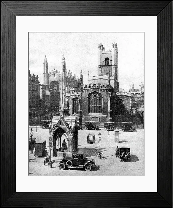 Framed Print : Cambridge Market Place probably 1920s Framed Print : Cambridge Market Place probably 1920s