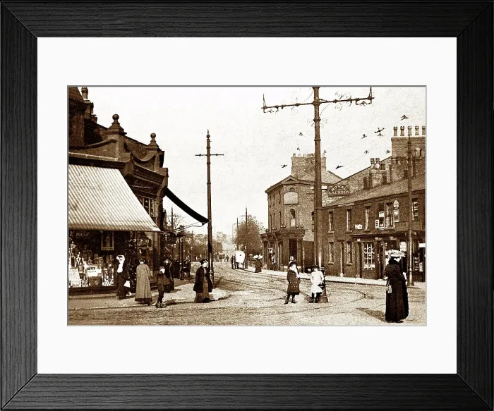 Framed Print : Gilda Brook Road, Eccles, early 1900s Framed Print : Gilda Brook Road, Eccles, early 1900s