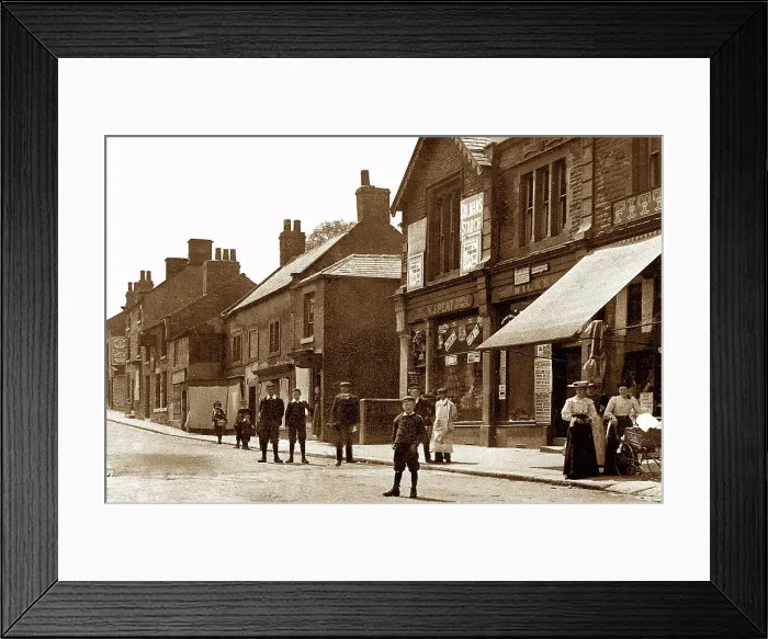 Framed Print : Market Street, Eckington, early 1900s Framed Print : Market Street, Eckington, early 1900s