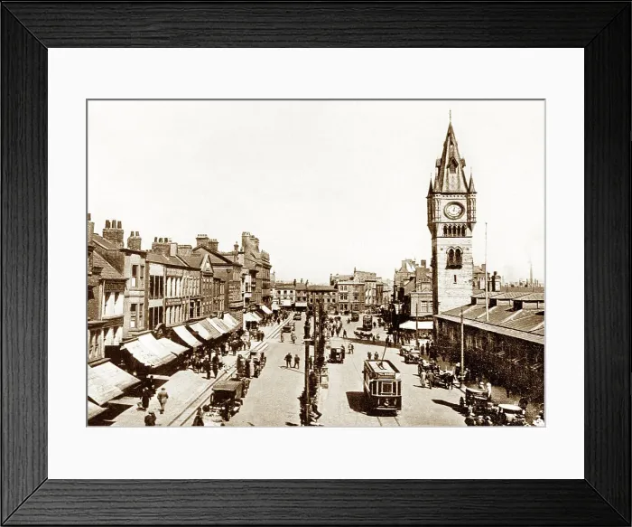 Framed Print : High Row, Darlington, early 1900s Framed Print : High Row, Darlington, early 1900s
