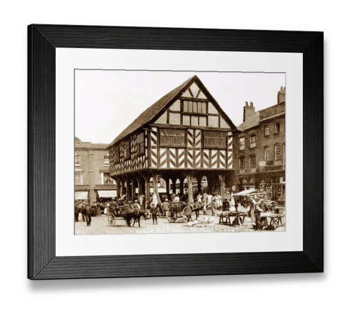 Framed Print : Ledbury Market Place, early 1900s Framed Print : Ledbury Market Place, early 1900s