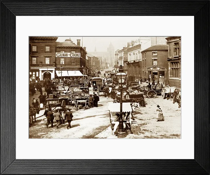 Framed Print : Town Road, Hanley, early 1900s Framed Print : Town Road, Hanley, early 1900s