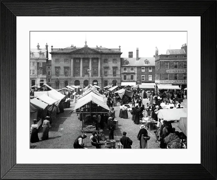 Framed Print : Newark Market Place early 1900s Framed Print : Newark Market Place early 1900s