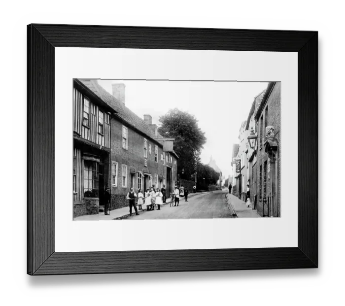 Framed Print : Thetford White Hart Street early 1900s Framed Print : Thetford White Hart Street early 1900s