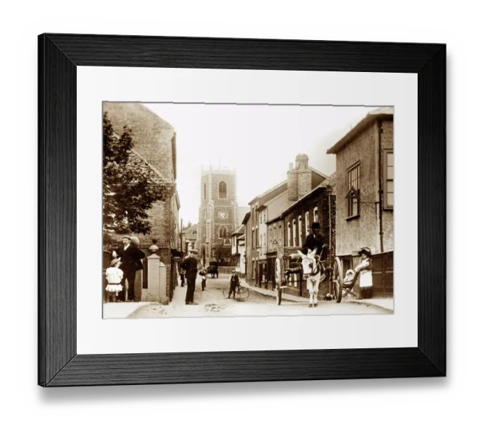 Framed Print : Bridge Street, Thetford, early 1900s Framed Print : Bridge Street, Thetford, early 1900s
