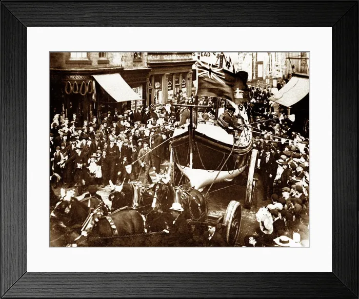 Framed Print : Lifeboat procession, Barnsley, early 1900s Framed Print : Lifeboat procession, Barnsley, early 1900s