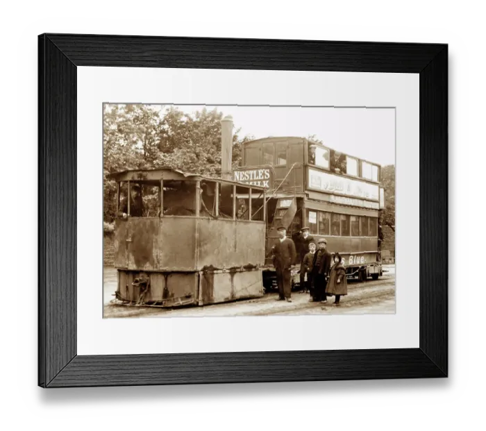 Framed Print : Barrow-in-Furness Abbey Road steam tram early 1900s