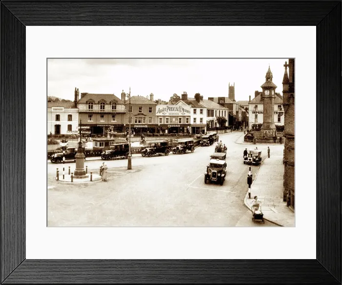 Framed Print : Barnstaple Square probably 1920s Framed Print : Barnstaple Square probably 1920s