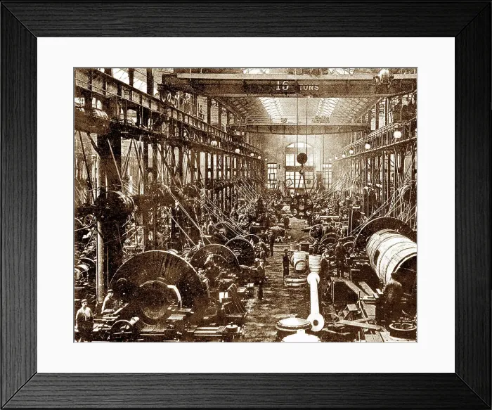 Framed Print : Barrow-in-Furness Vickers Shipyard early 1900s Framed Print : Barrow-in-Furness Vickers Shipyard early 1900s