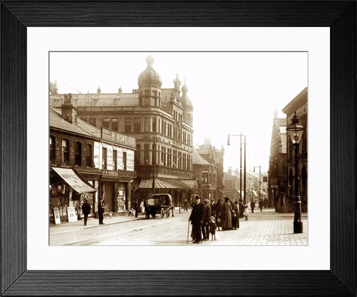 Framed Print : Batley Commercial Street early 1900s Framed Print : Batley Commercial Street early 1900s