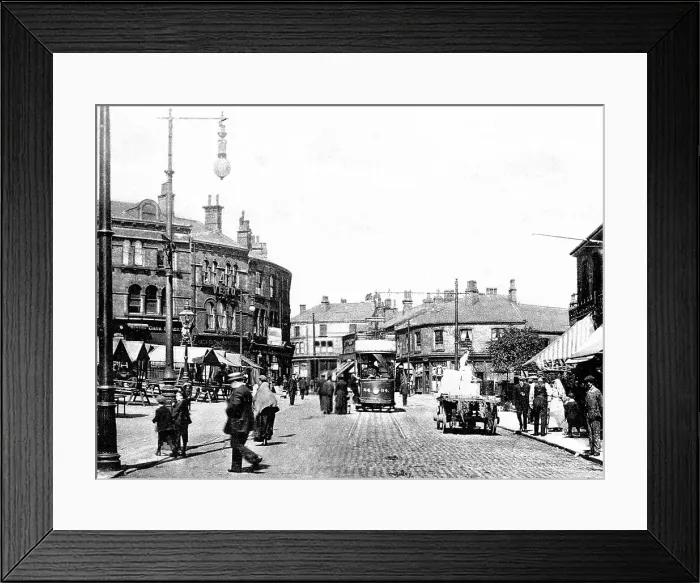 Framed Print : Batley Market Place early 1900's Framed Print : Batley Market Place early 1900's