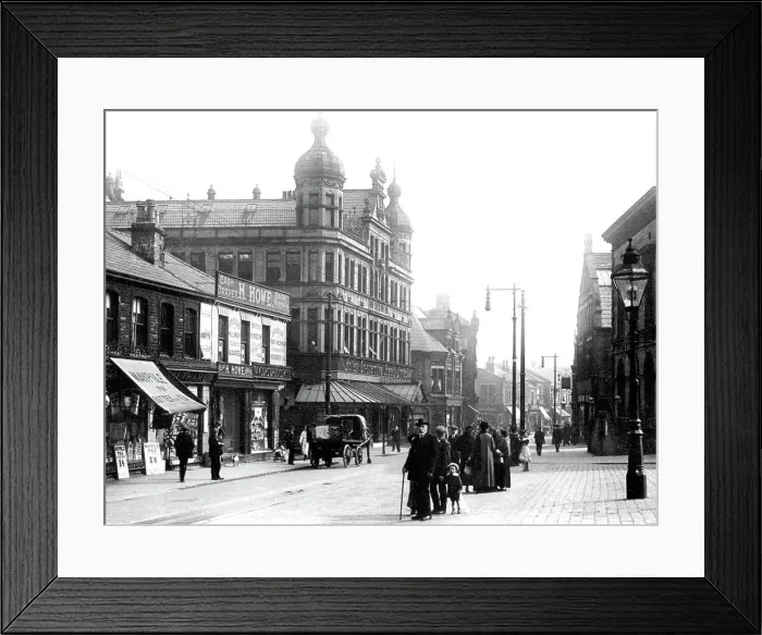 Framed Print : Commercial Street, Batley early 1900's Framed Print : Commercial Street, Batley early 1900's