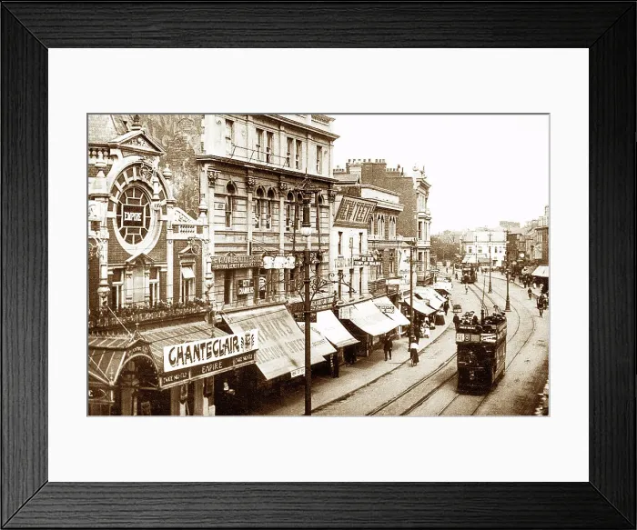 Framed Print : Cardiff Queen Street early 1900s Framed Print : Cardiff Queen Street early 1900s