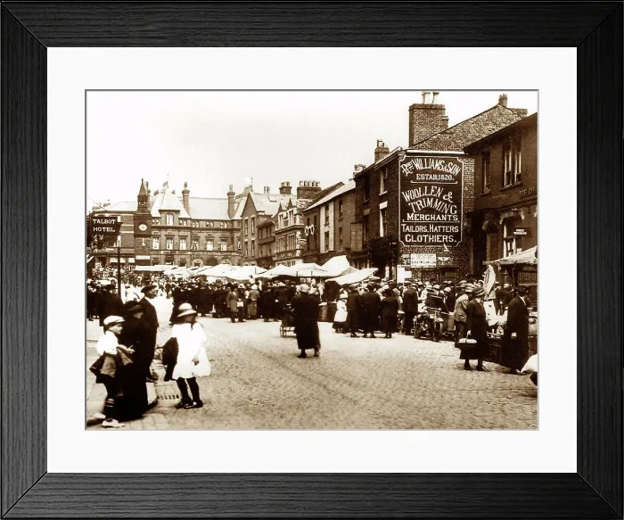 Framed Print : Market day, Ormskirk early 1900's Framed Print : Market day, Ormskirk early 1900's