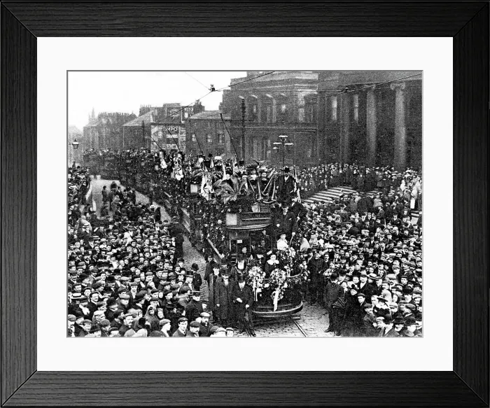 Framed Print : Oldham First Electric Tram early 1900s Framed Print : Oldham First Electric Tram early 1900s