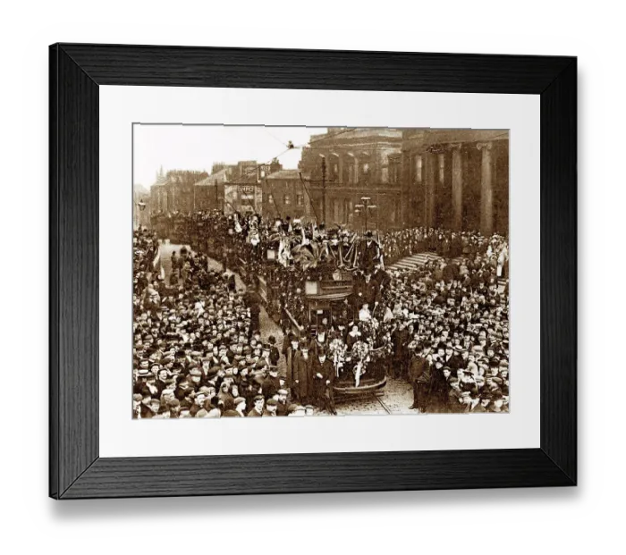 Framed Print : Oldhams first tram early 1900's Framed Print : Oldhams first tram early 1900's
