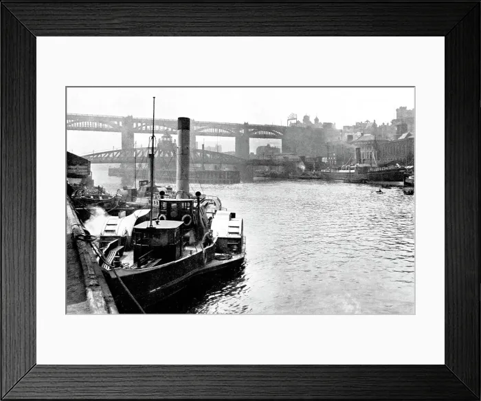 Framed Print : Newcastle-Upon-Tyne River Bridges early 1900s Framed Print : Newcastle-Upon-Tyne River Bridges early 1900s