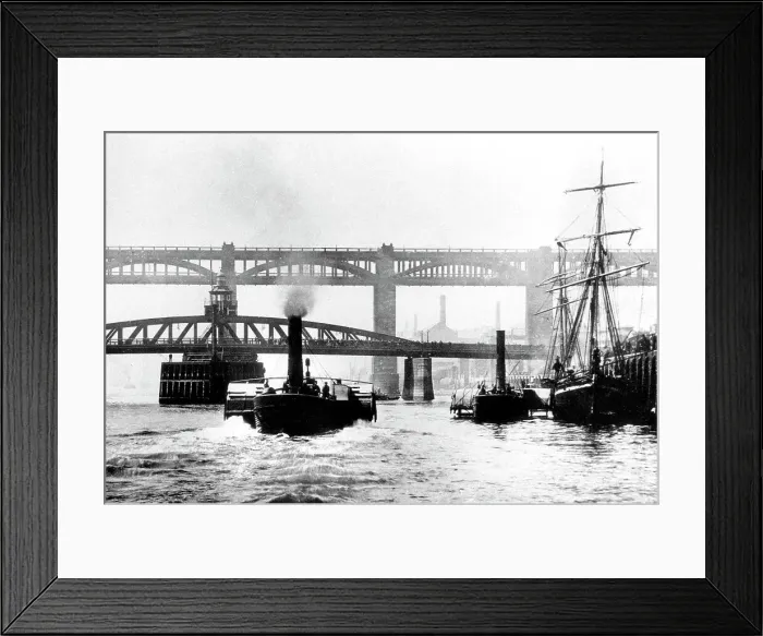 Framed Print : Newcastle-Upon-Tyne River Bridges early 1900s Framed Print : Newcastle-Upon-Tyne River Bridges early 1900s