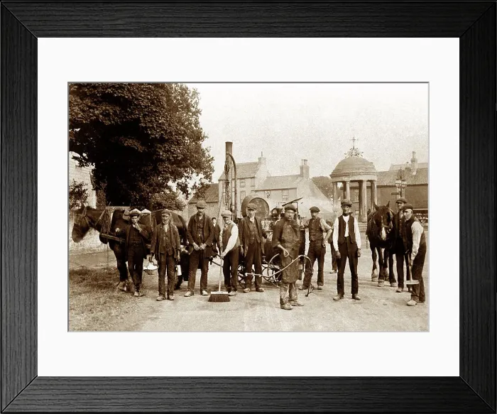 Framed Print : Road repair gang, Tickhill early 1900's Framed Print : Road repair gang, Tickhill early 1900's