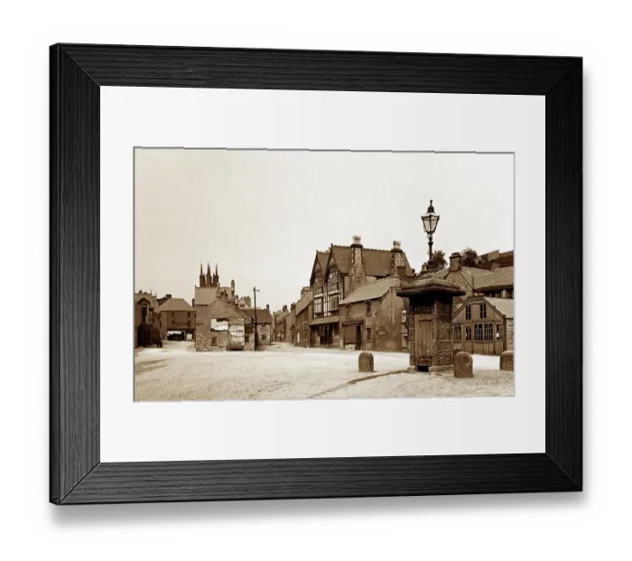 Framed Print : Fountain Square, Tideswell early 1900's Framed Print : Fountain Square, Tideswell early 1900's