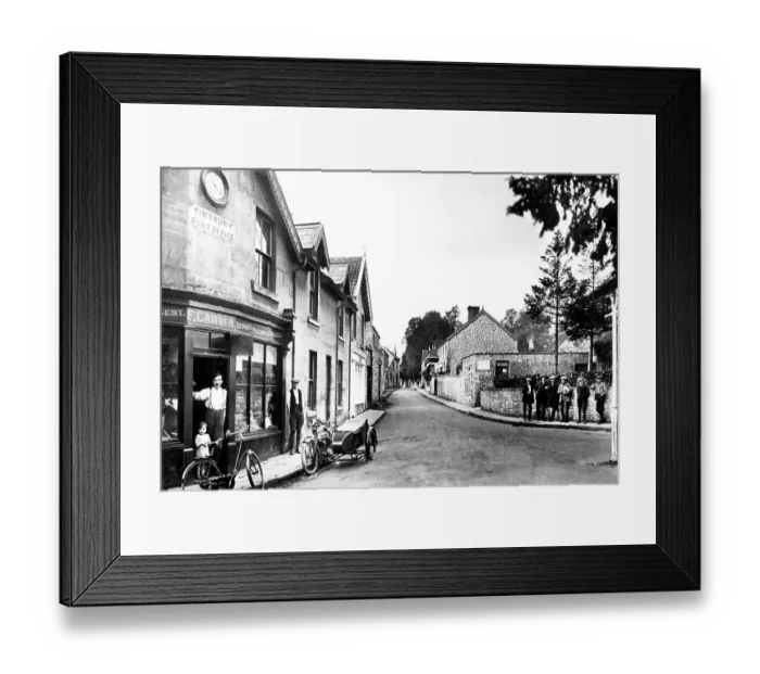 Framed Print : Timsbury Square and High Street early 1900s Framed Print : Timsbury Square and High Street early 1900s