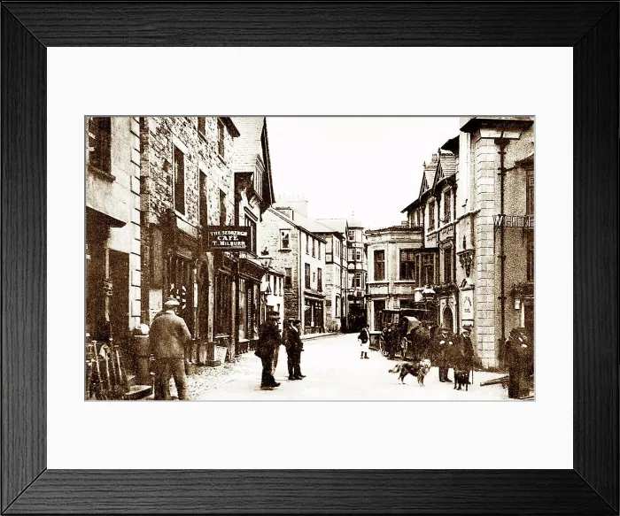 Framed Print : Sedbergh Market Place early 1900's Framed Print : Sedbergh Market Place early 1900's
