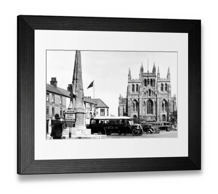 Framed Print : Selby Market Place probably 1930s Framed Print : Selby Market Place probably 1930s