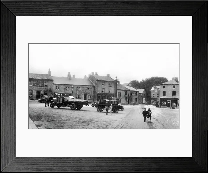 Framed Print : Settle Market Place probably 1930s Framed Print : Settle Market Place probably 1930s