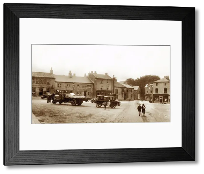 Framed Print : Settle Market Place early 1900's Framed Print : Settle Market Place early 1900's