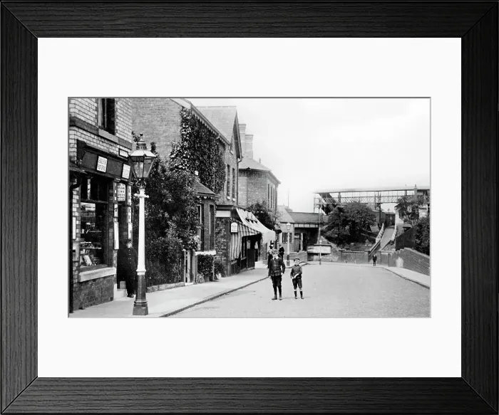 Framed Print : Railway Station and Mellor Road, Cheadle Hulme early 1900's Framed Print : Railway Station and Mellor Road, Cheadle Hulme early 1900's