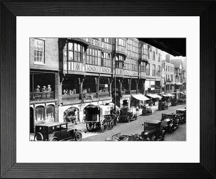 Framed Print : Bridge Street Rows, Chester early 1900's Framed Print : Bridge Street Rows, Chester early 1900's