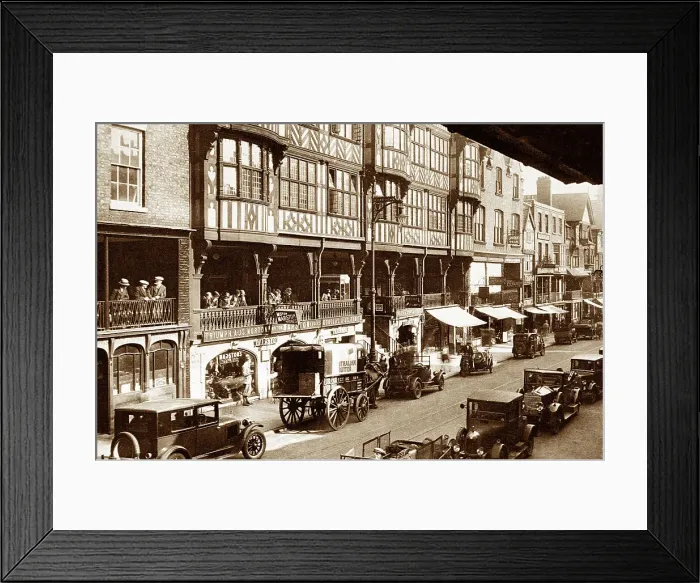 Framed Print : Chester Bridge Street Rows probably 1920s Framed Print : Chester Bridge Street Rows probably 1920s