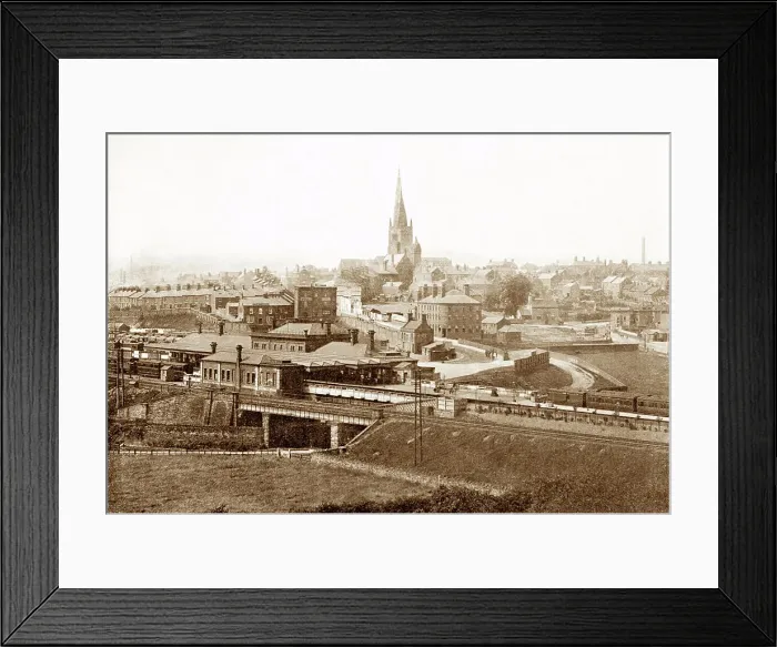 Framed Print : Chesterfield Railway Station early 1900s Framed Print : Chesterfield Railway Station early 1900s